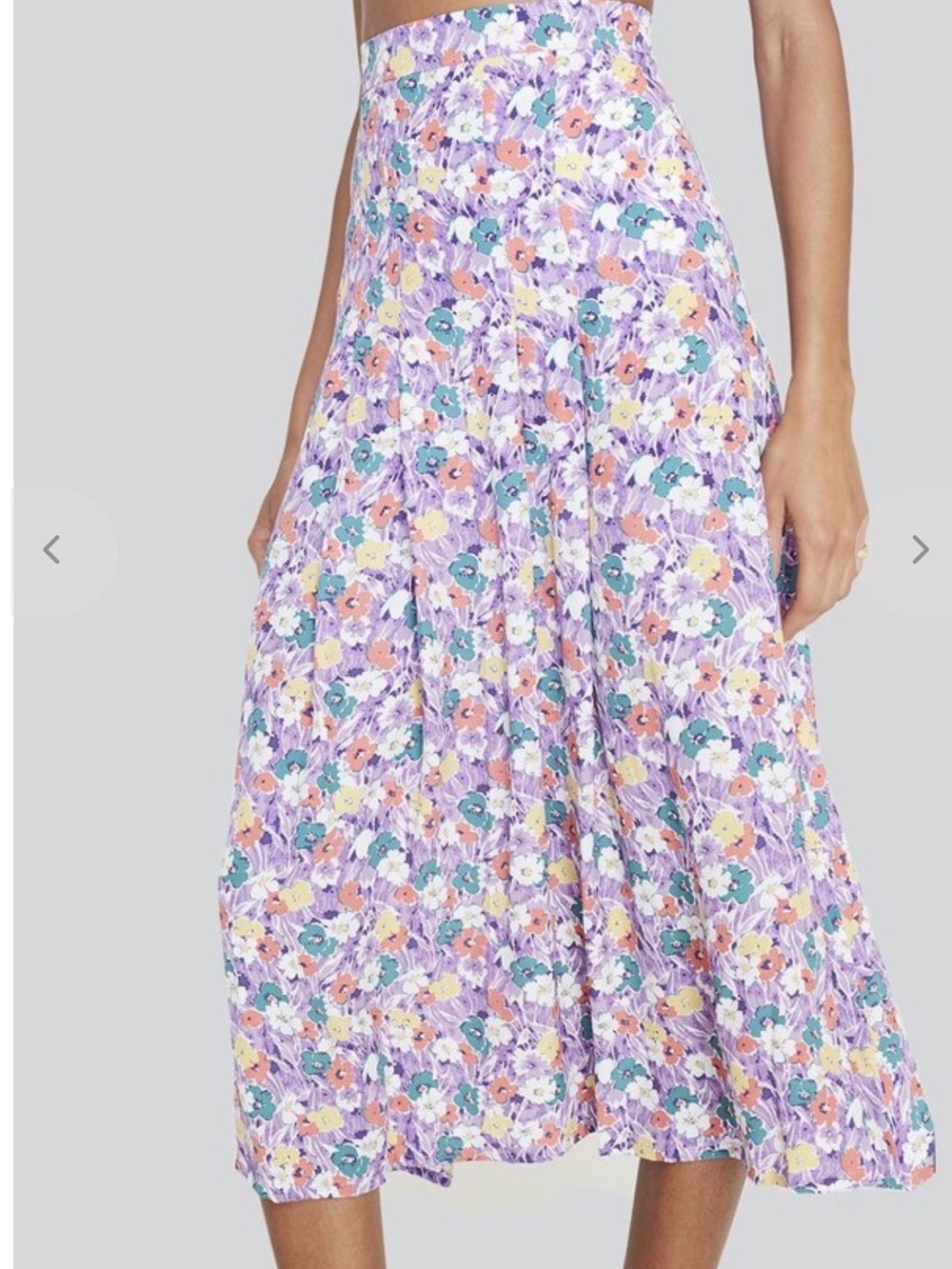 Faithful the brand Purple Floral A-Line Skirt